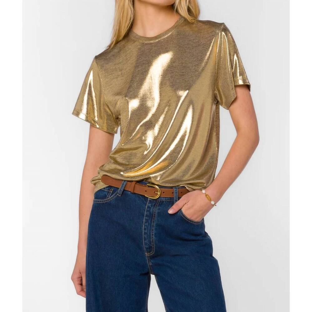 NEW VELVET HEART zelda short sleeve tee in gold